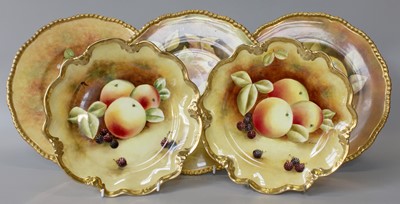 Lot 144 - Eight Coalport Fruit Painted Plates, by...