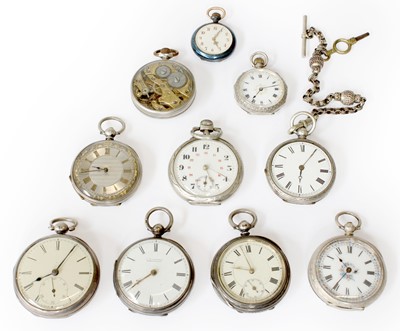 Lot 1 - Four Lady's Silver Fob Watches, A Lady's...