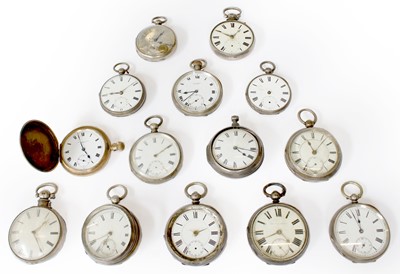 Lot 14 - Six Silver Open Faced Pocket Watches, Four...