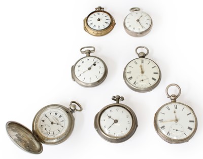 Lot 6 - A Continental Silver Plated Verge Pocket Watch...