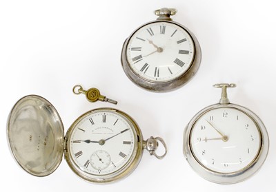 Lot 10 - Two Silver Verge Pair Cased Pocket Watches,...