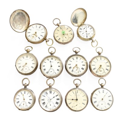 Lot 69 - Six Silver Pocket Watches, Three Other Silver...
