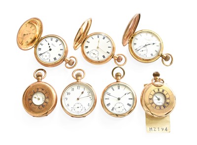 Lot 59 - Three Plated Full Hunter Pocket Watches, Two...
