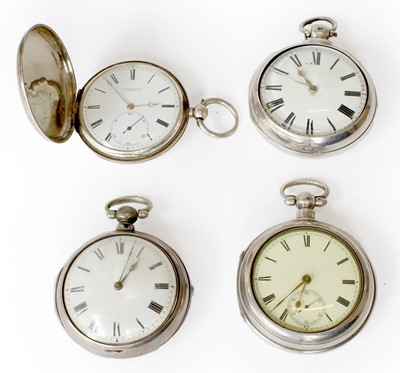 Lot 16 - Two Silver Pair Cased Verge Pocket Watches,...