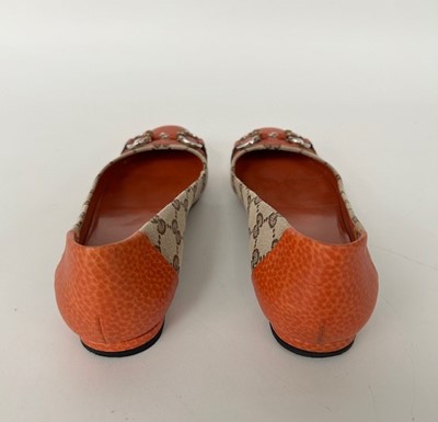 Lot 1002 - A Pair of Gucci Monogrammed Ballet Flats with...