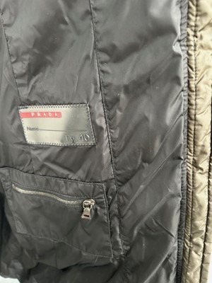 Lot 1003 - Prada Khaki Green Down Jacket with detachable...