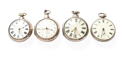 Lot 362 - Two Silver Verge Pair Cased Pocket Watches,...