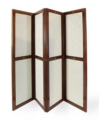 Lot 241 - A Victorian Mahogany Four-Leaf Dressing Screen,...