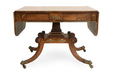 Lot 230 - A Regency Rosewood and Brass-Inlaid Sofa Table,...