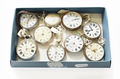 Lot 363 - Five Silver Open Faced Pocket Watches, Three...