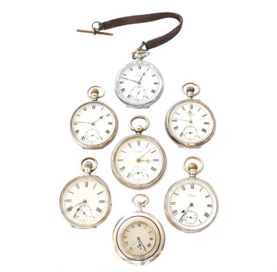 Lot 336 - Four Silver Open Faced Pocket Watches, A...