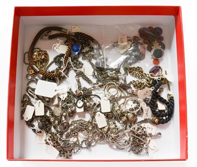 Lot 353 - A Selection of Fancy Link Plated Watch Chains,...