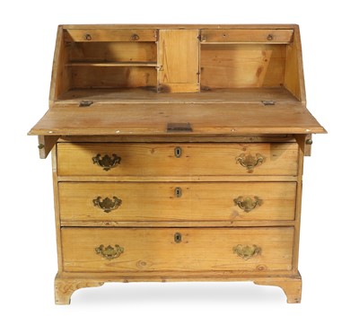 Lot 1231 - A George II Pine Bureau, 18th century, the...