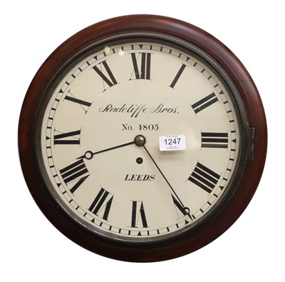 Lot 1247 - A Mahogany Single Fusee Wall Timepiece, signed...