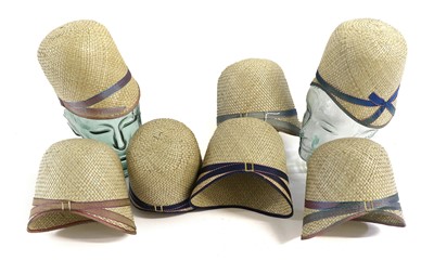 Lot 2130 - Eight Circa 1920s Childrens Straw Cloche Hats,...