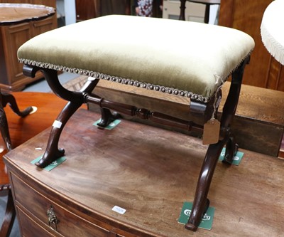 Lot 1326 - A Mid-19th Century Mahogany X Framed Stool,...