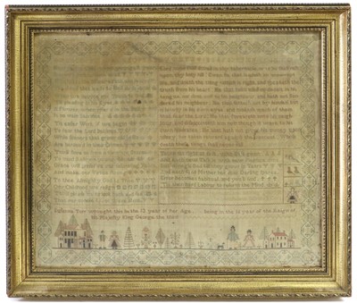 Lot 2034 - Alphabet Sampler with Religious Verse Worked...