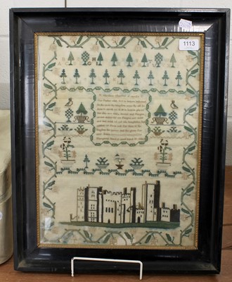 Lot 1113 - Alphabet Sampler Worked by Margaret Jones Aged...