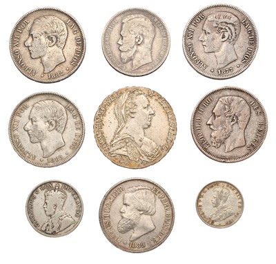 Lot 142 - Assorted World Silver Coins; 9 in total to...