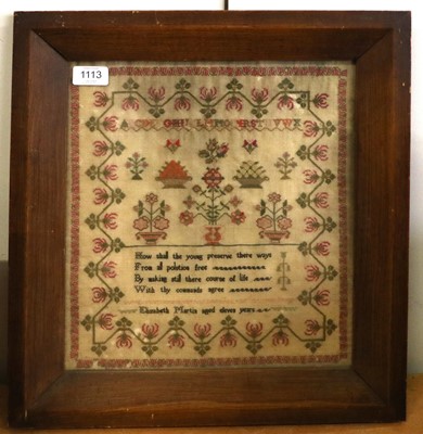 Lot 1113 - Early 19th Century Alphabet Sampler Worked by...