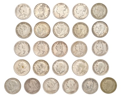 Lot 52 - Assorted UK Halfcrowns, 26 in total to include;...