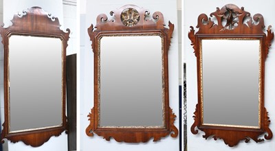 Lot 1303 - A George III Style Mahogany Fretwork Mirror,...