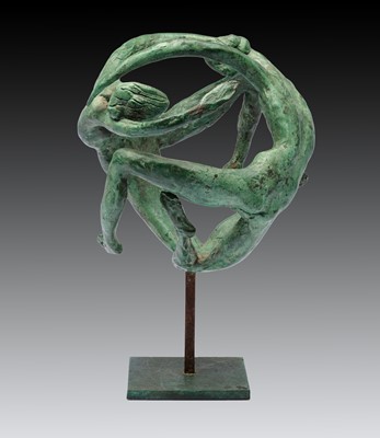 Lot 598 - David Wynne RA (1926-2014) "Circling Figures"...