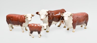 Lot 190 - Beswick Hereford Cattle Comprising: Polled...