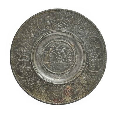 Lot 224 - A Nuremberg Pewter "Noah" Plate, probably mid...