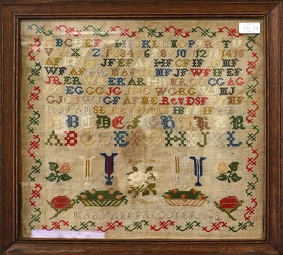 Lot 1165A - A Framed Alphabet Sampler, worked in wool...