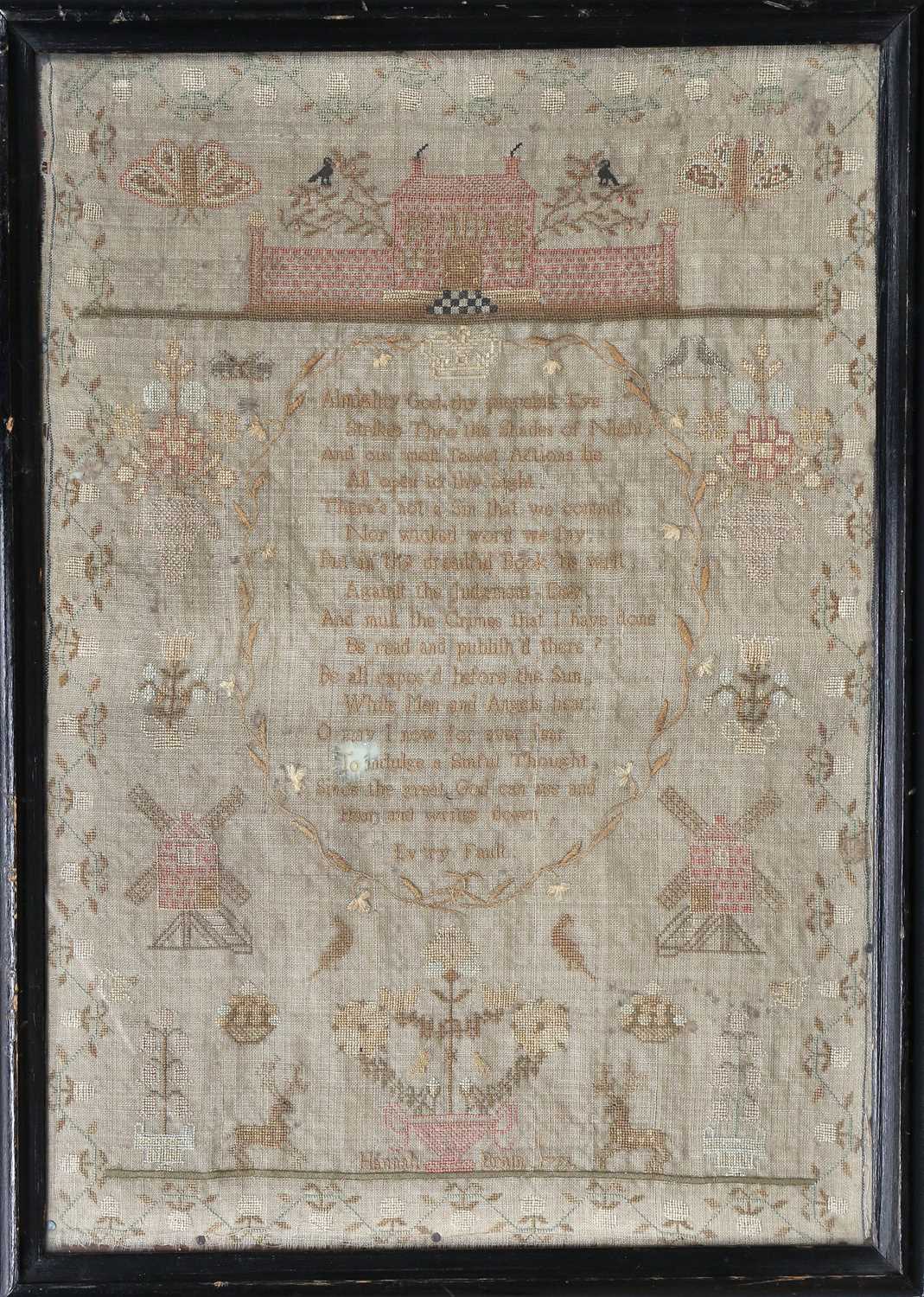 Lot 2036 - A Decorative Pictorial Sampler Worked by