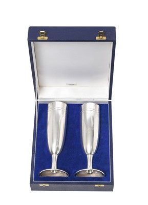 Lot 2376 - A Pair of Elizabeth II Silver Champagne-Flutes