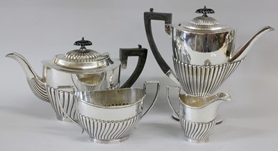 Lot 3 - A Three-Piece George V Silver Tea-Service and...