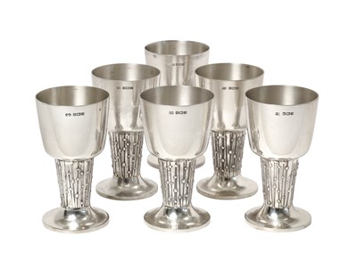 Lot 2378 - A Set of Six Elizabeth II Silver Goblets