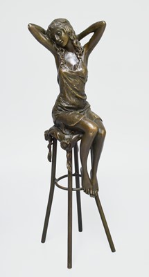 Lot 125 - After Pierre Collinet (20th century) Bronze of...