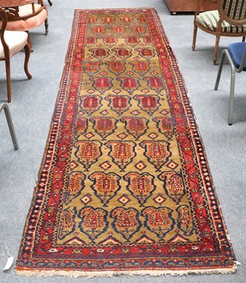 Lot 1152 - North West Persian Runner, the tan field with...