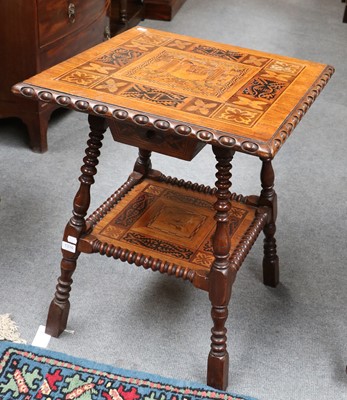 Lot 1316 - A Late Victorian Tunbridge Style Inlaid Oak...