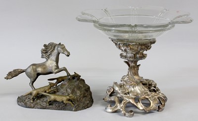 Lot 17 - A Silver Plate Centrepiece, the domed openwork...