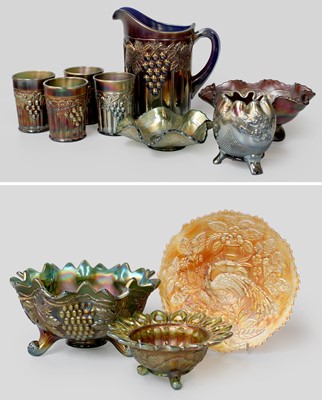 Lot 205 - A Collection of Carnival Glass, various...