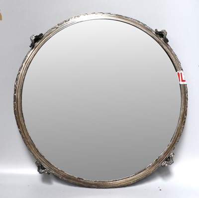 Lot 68 - A Silver Plate Mirror Plateau, circular and...