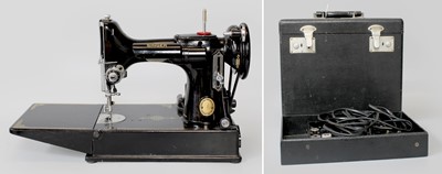 Lot 186 - A Singer Electric Sewing Machine No. 221K1,...