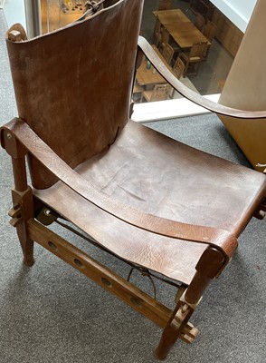 Lot 199 - A Pair of 1960s Danish Safari Chairs, pegged...