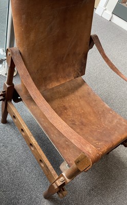 Lot 199 - A Pair of 1960s Danish Safari Chairs, pegged...