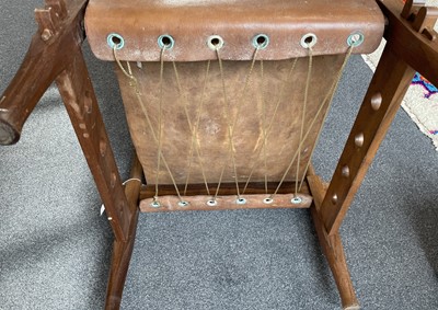 Lot 199 - A Pair of 1960s Danish Safari Chairs, pegged...