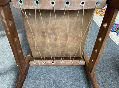 Lot 199 - A Pair of 1960s Danish Safari Chairs, pegged...