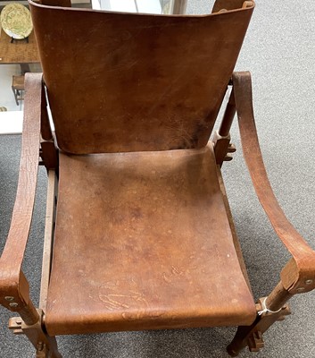 Lot 199 - A Pair of 1960s Danish Safari Chairs, pegged...