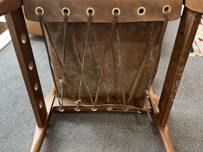 Lot 199 - A Pair of 1960s Danish Safari Chairs, pegged...