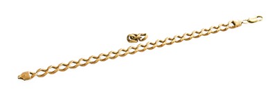 Lot 121 - A Curb Link Bracelet, stamped '375', length 19....