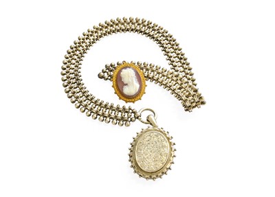 Lot 107 - A Locket on Chain, the oval locket with...