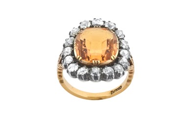 Lot 2201 - A 19th Century Topaz and Diamond Cluster Ring...